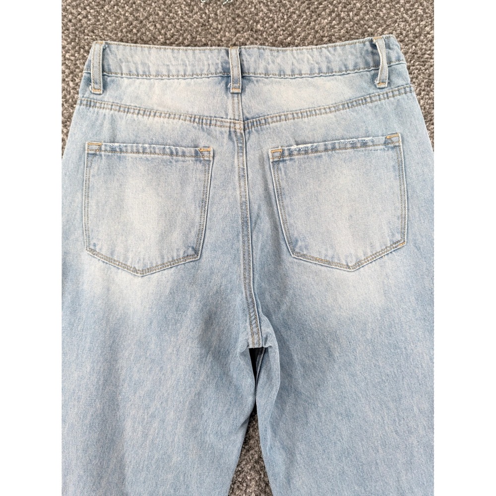 Vervet Los Angeles V2473 Distressed Wide Leg Jeans Light Wash Cotton Size 28 - Picture 7 of 16